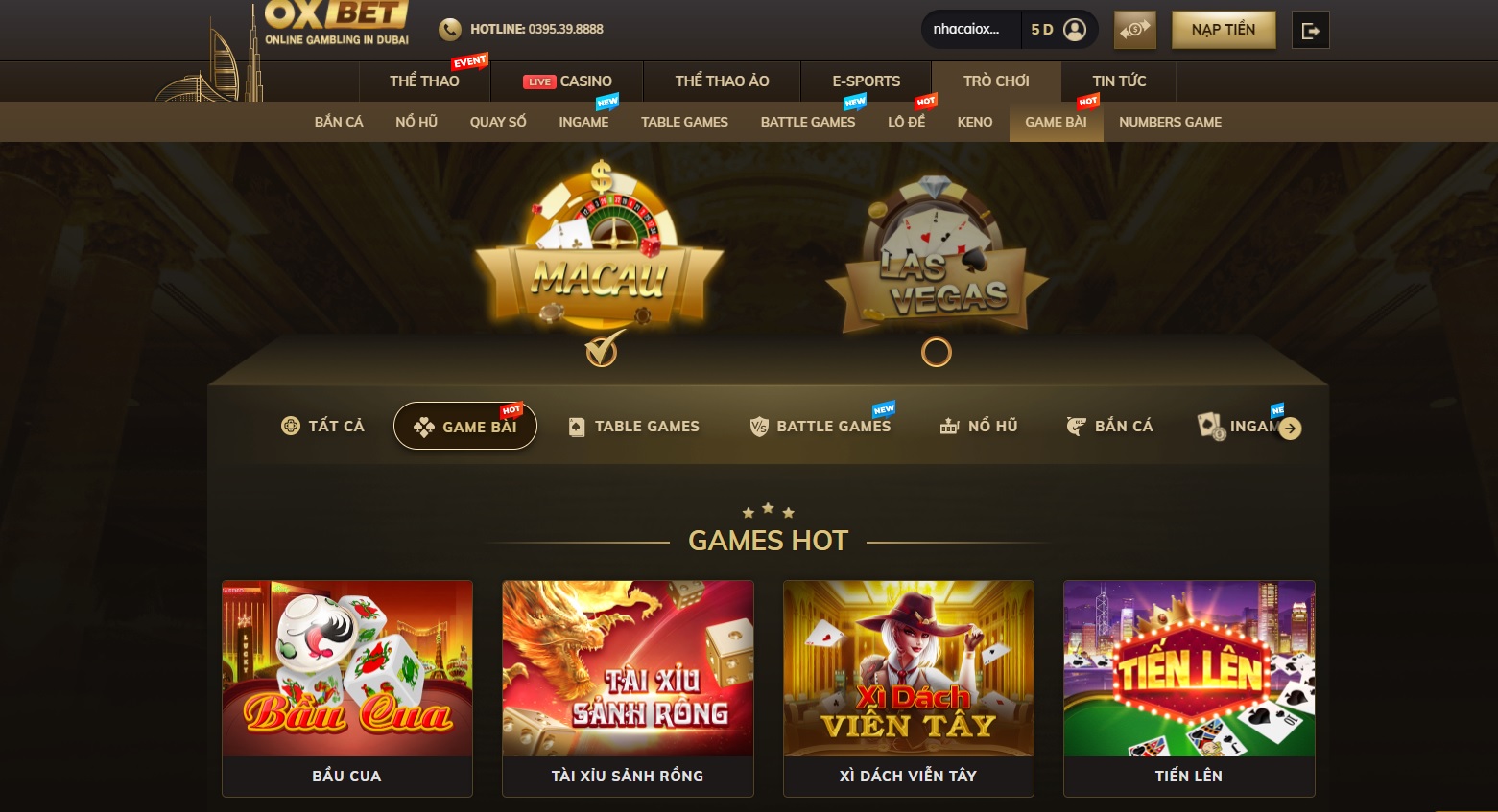 Game bài Oxbet có những loại bài nào? Chơi bài nào dễ thắng?