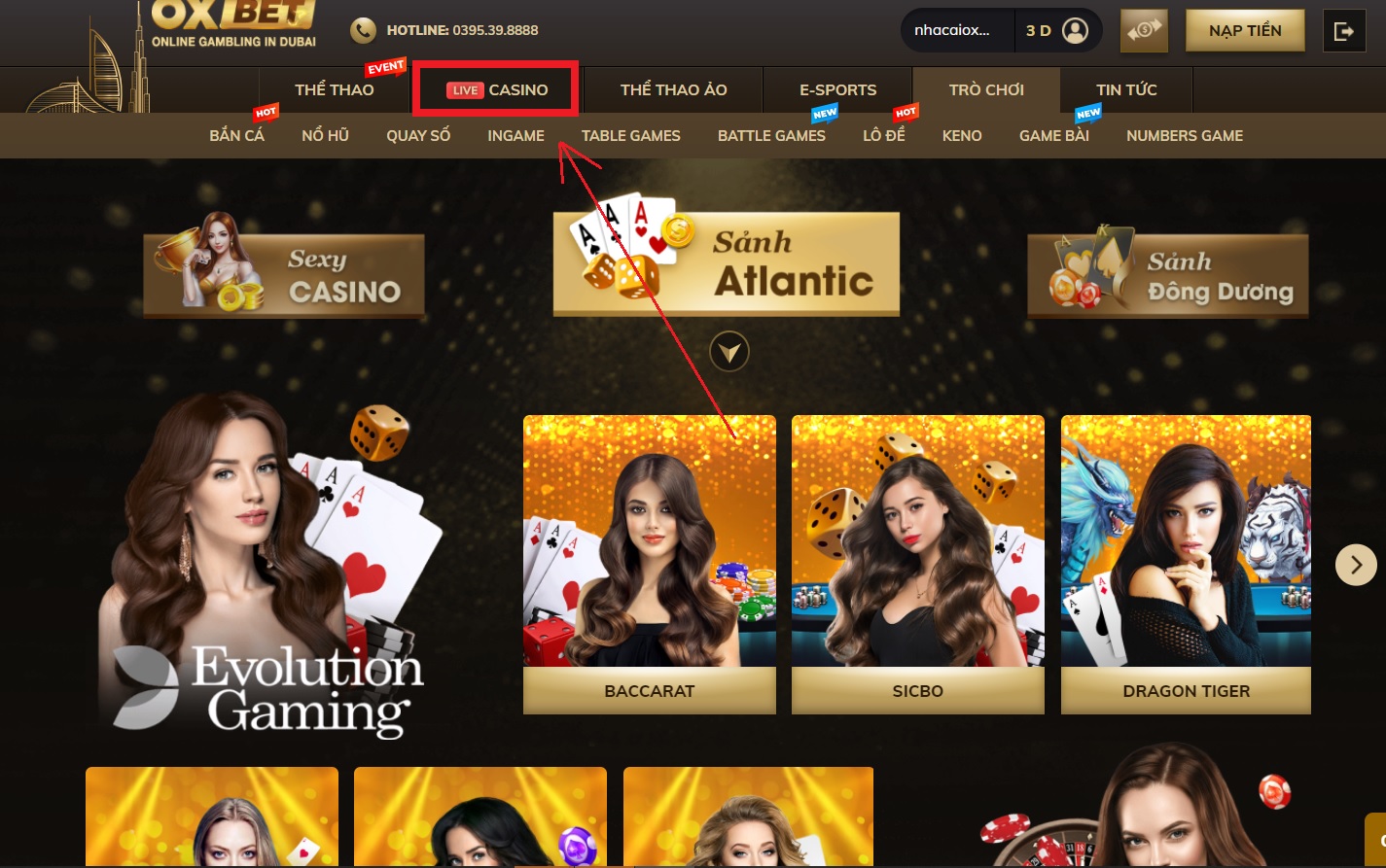 Live Casino Oxbet có những gì? Chơi như thế nào?