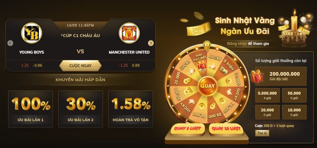 Sự kiện khuyến mãi mừng sinh nhật Oxbet 1 tuổi – 350.000.000